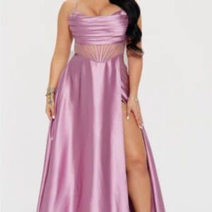 Fashion Nova Strapless Lavender Dress